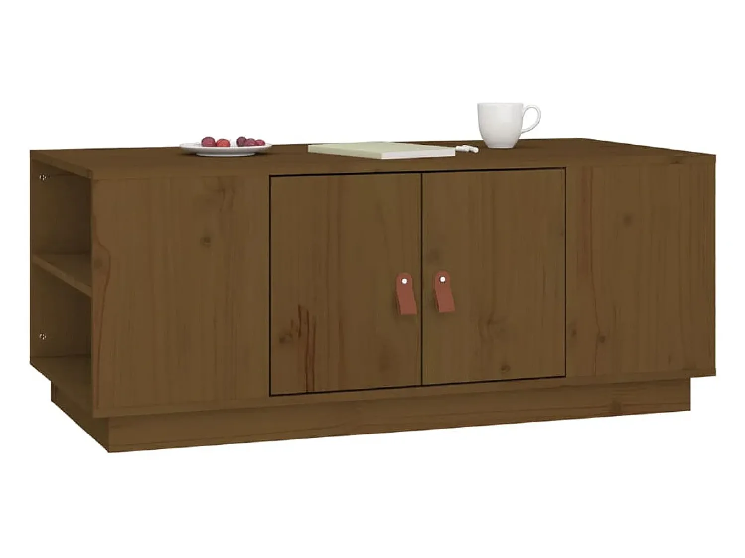 Online Mesa de centro | Mesa de apoio 100x50x41 cm pinho maciço mel Castanho