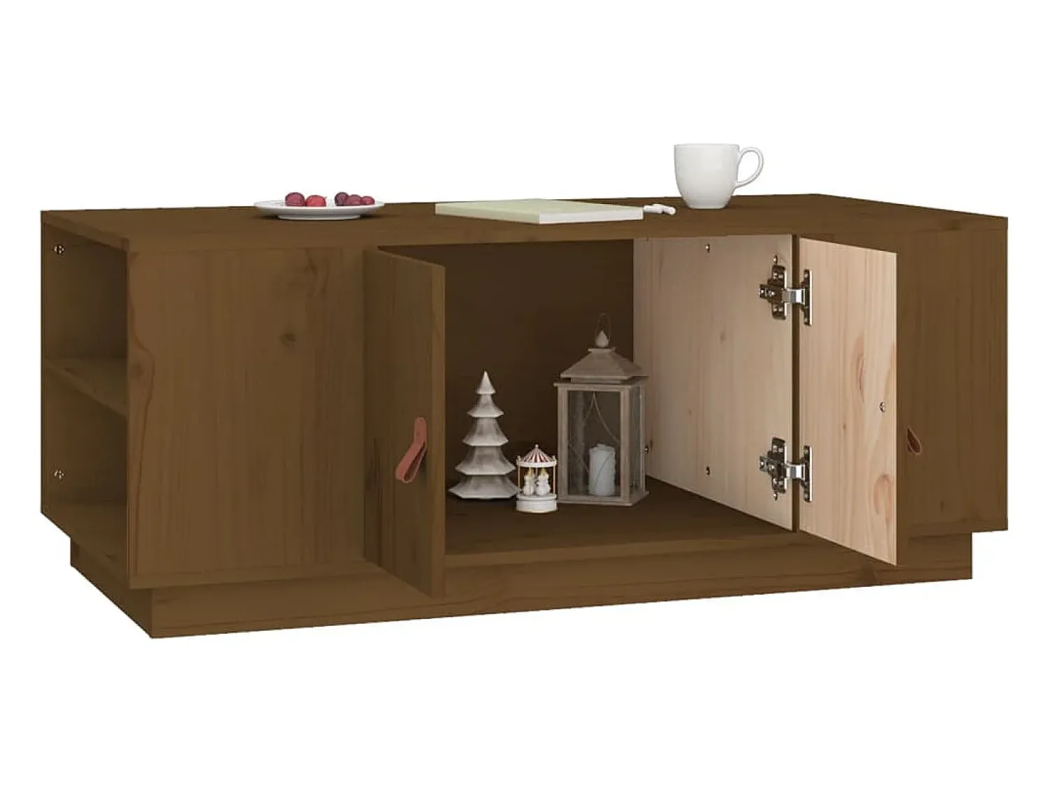 Online Mesa de centro | Mesa de apoio 100x50x41 cm pinho maciço mel Castanho
