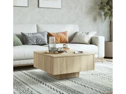 Hot Mesa de centro | Mesa de apoio 60x60x31.5 cm derivados madeira carvalho sonoma Castanho
