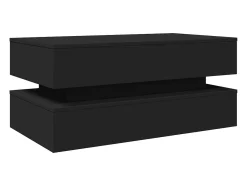 Mesa De Centro| Mesa de centro | Mesa de apoio com luzes LED 90x50x40 cm Preto