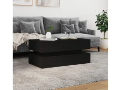 Mesa De Centro| Mesa de centro | Mesa de apoio com luzes LED 90x50x40 cm Preto