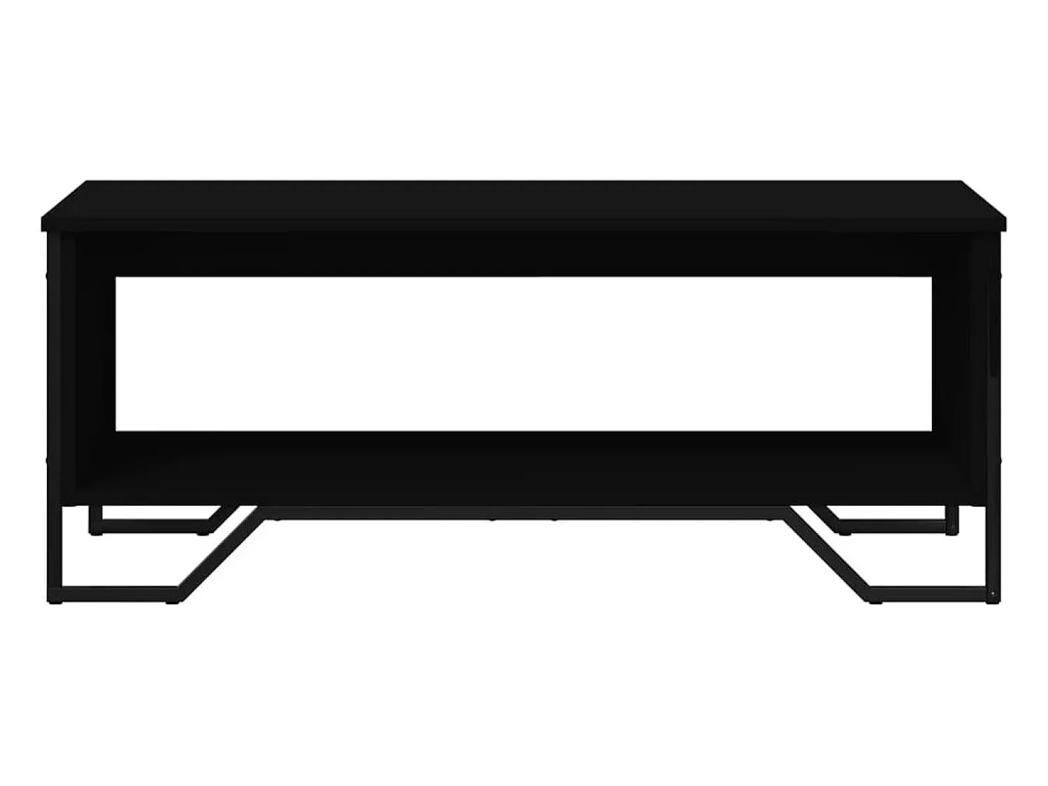 Mesa De Centro* Mesa de centro | Mesa de apoio 100x51x40 cm derivados de madeira Preto