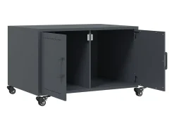 Mesa De Centro| Mesa de centro | Mesa de apoio | Mesa de café 68x50x43.5 cm aço antracite Preto