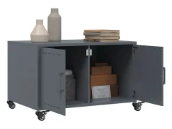 Mesa De Centro| Mesa de centro | Mesa de apoio | Mesa de café 68x50x43.5 cm aço antracite Preto