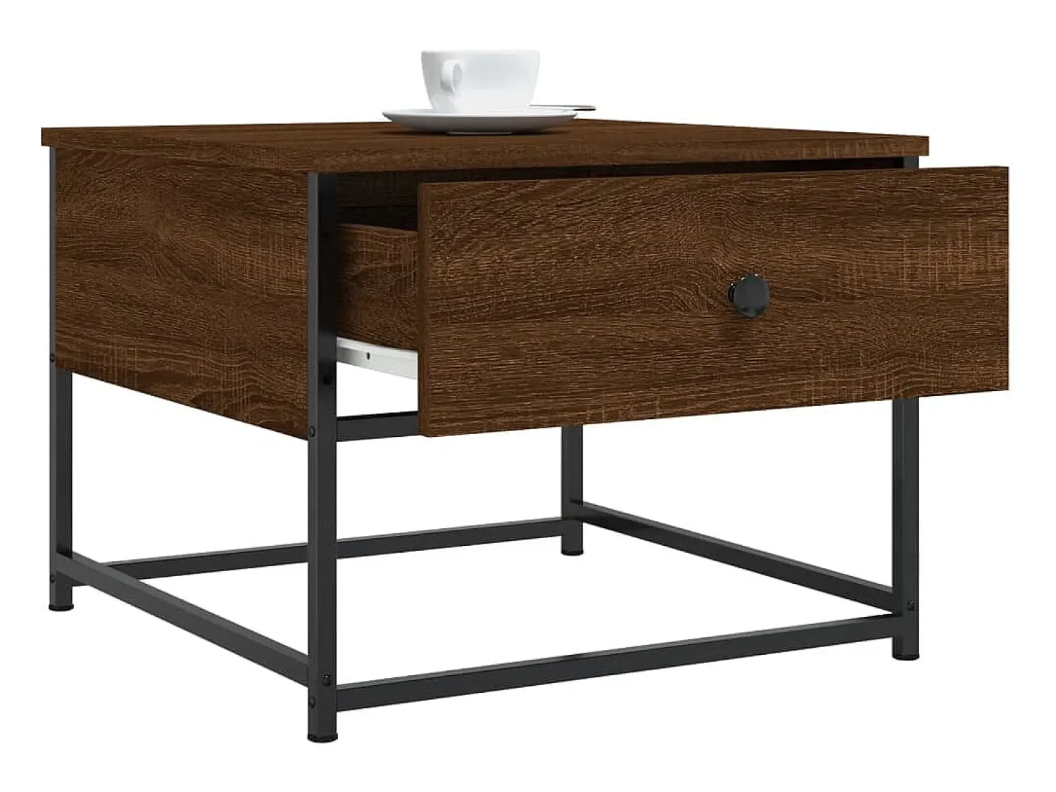 Mesa De Centro| Mesa de centro | Mesa de apoio 51x51x40 cm derivados de madeira carvalho Castanho