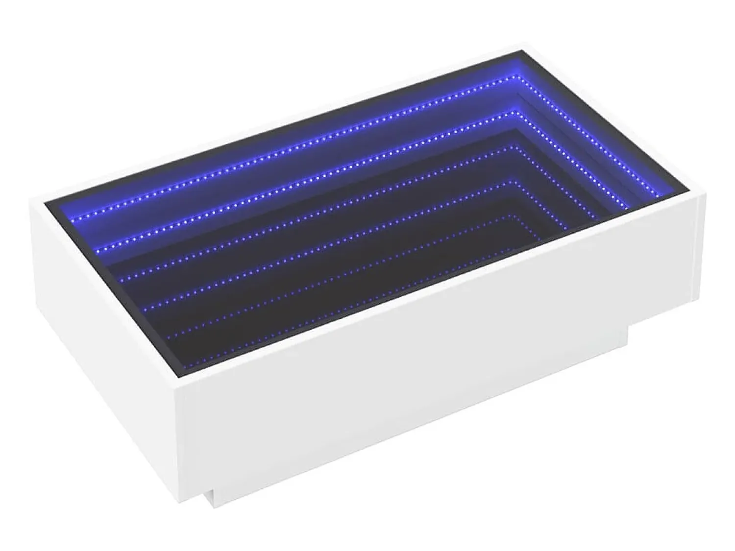 Mesa De Centro| Mesa de centro | Mesa de apoio c/ LEDs 90x50x30 cm derivados de madeira Branco