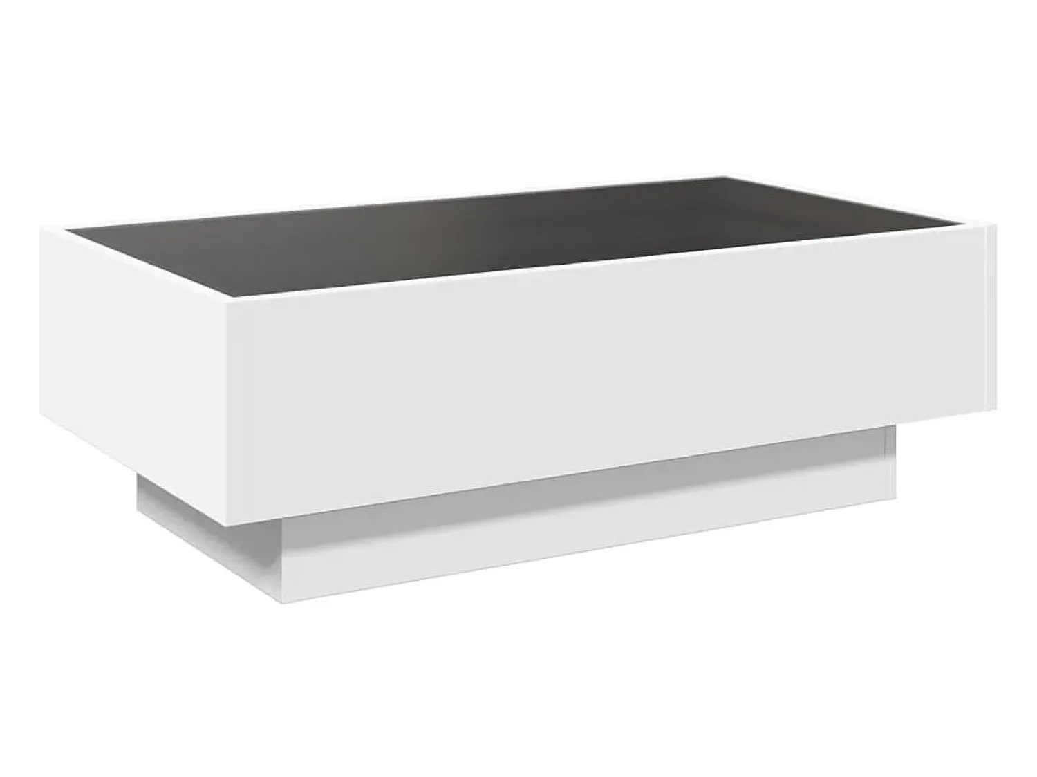 Mesa De Centro| Mesa de centro | Mesa de apoio c/ LEDs 90x50x30 cm derivados de madeira Branco