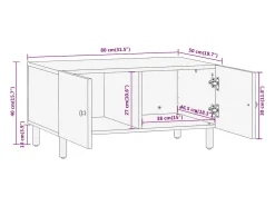 Mesa de centro | Mesa de apoio | Mesa de café 80x50x40 cm madeira de mangueira maciça^ Mesa De Centro