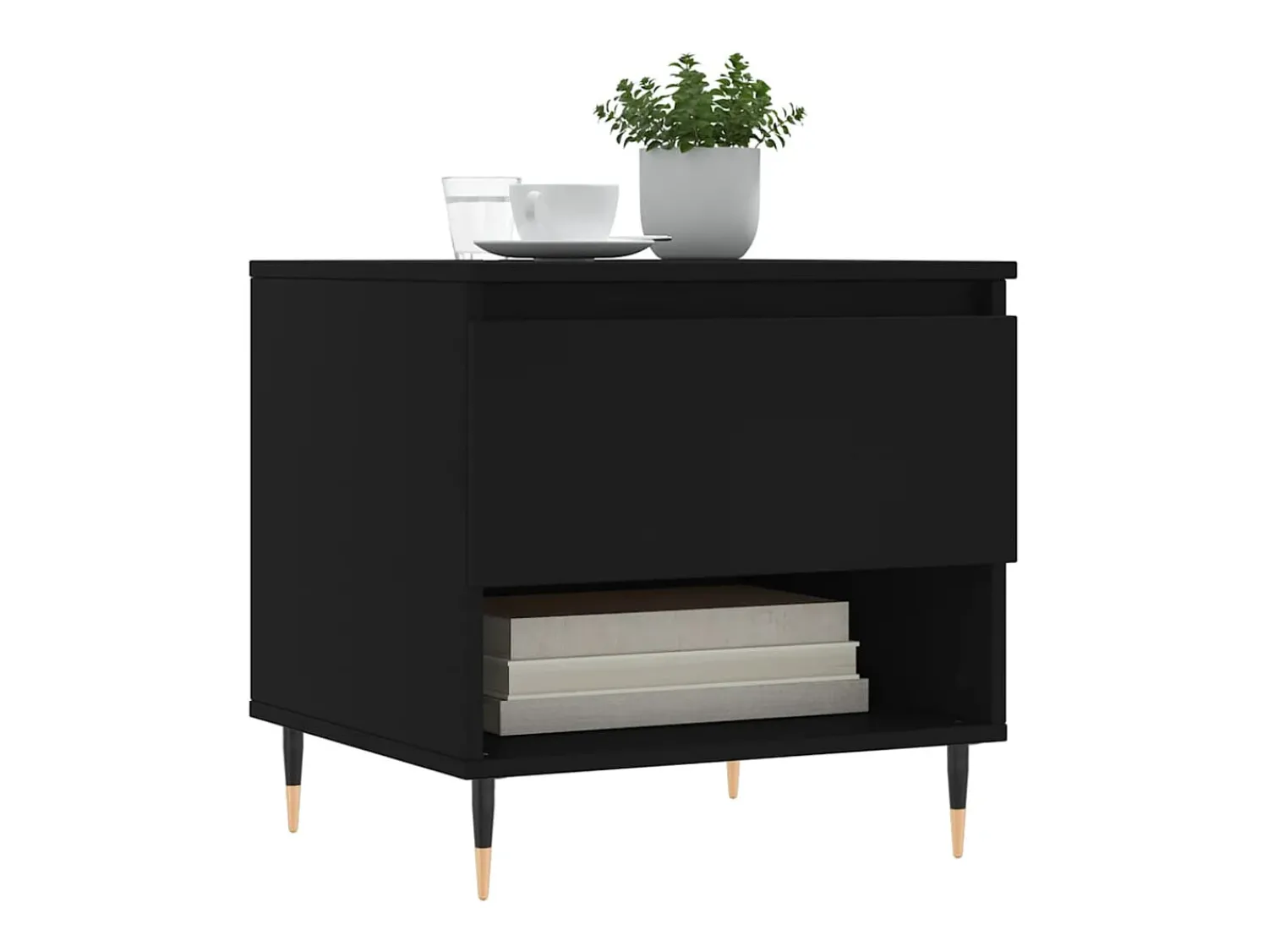 Mesa De Centro* Mesa de centro | Mesa de apoio | Mesa de café 50x46x50 derivados de madeira Preto