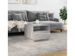 Mesa De Centro| Mesa de centro | Mesa de apoio com luzes LED 50x49x40 cm sonoma Cinzento