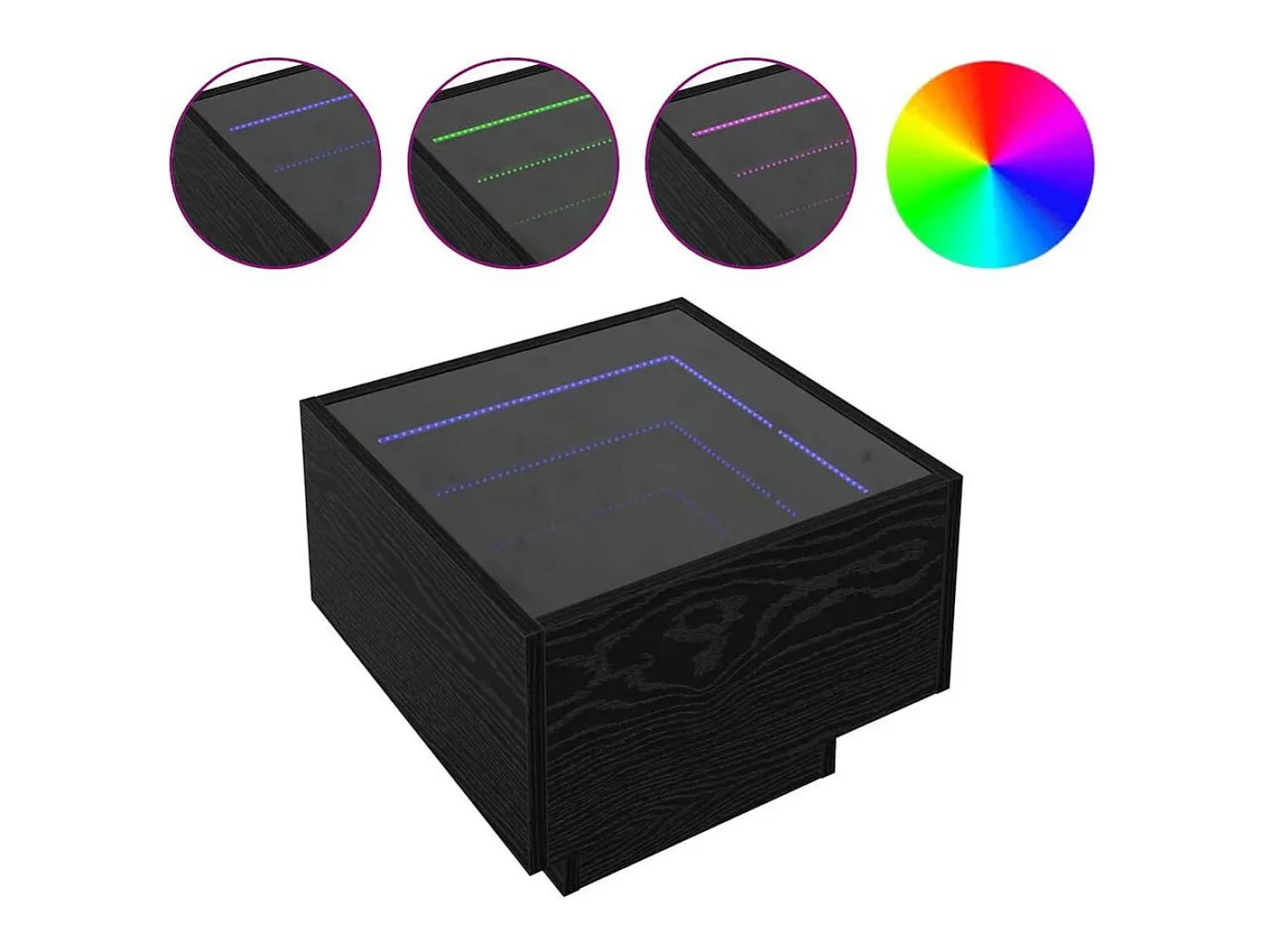 Mesa De Centro| Mesa de centro | Mesa de apoio Carvalho 40x40x30 cm Preto