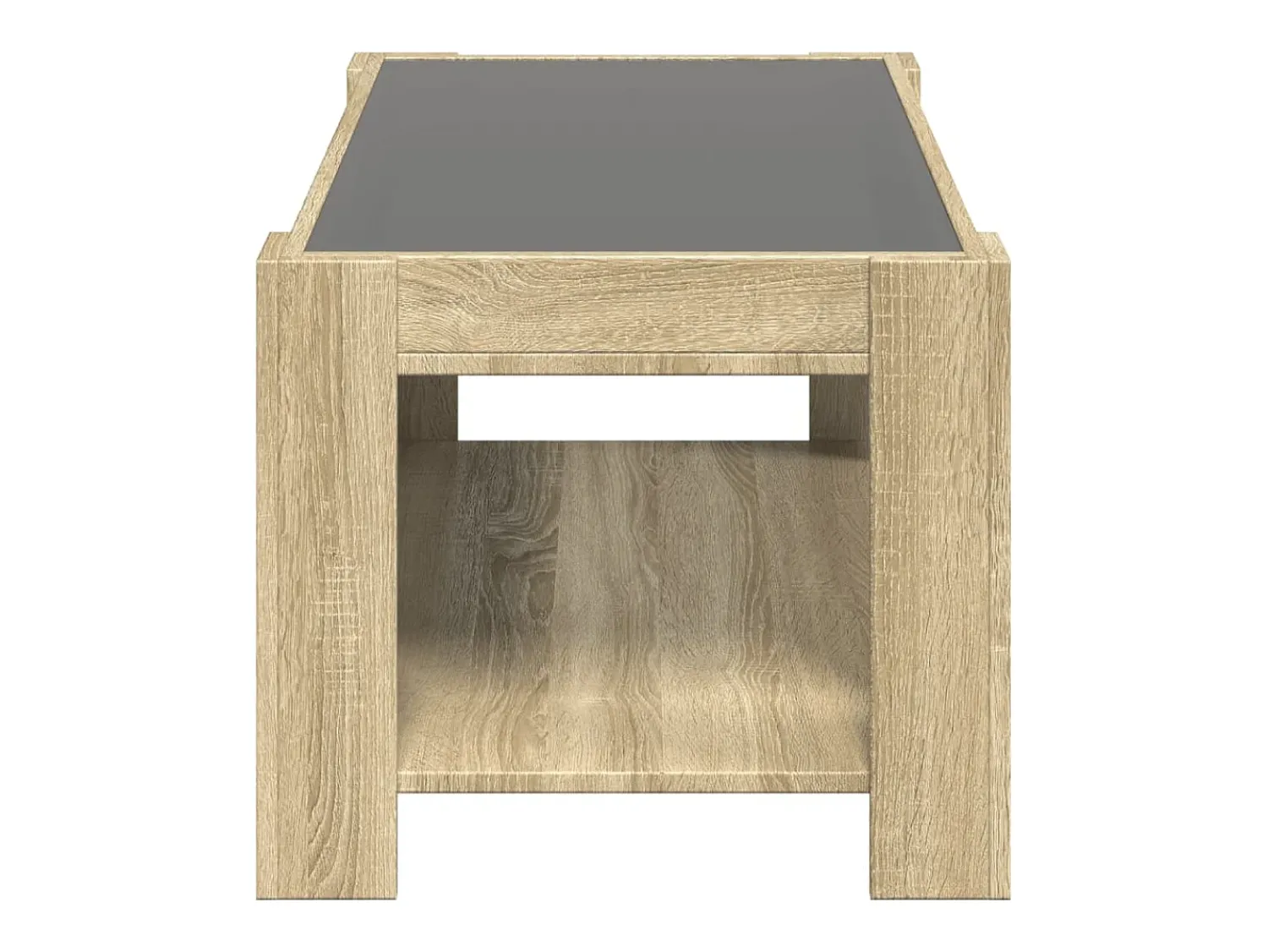 Mesa De Centro| Mesa de centro | Mesa de apoio c/ LEDs 93x53x45 cm madeira processada Castanho