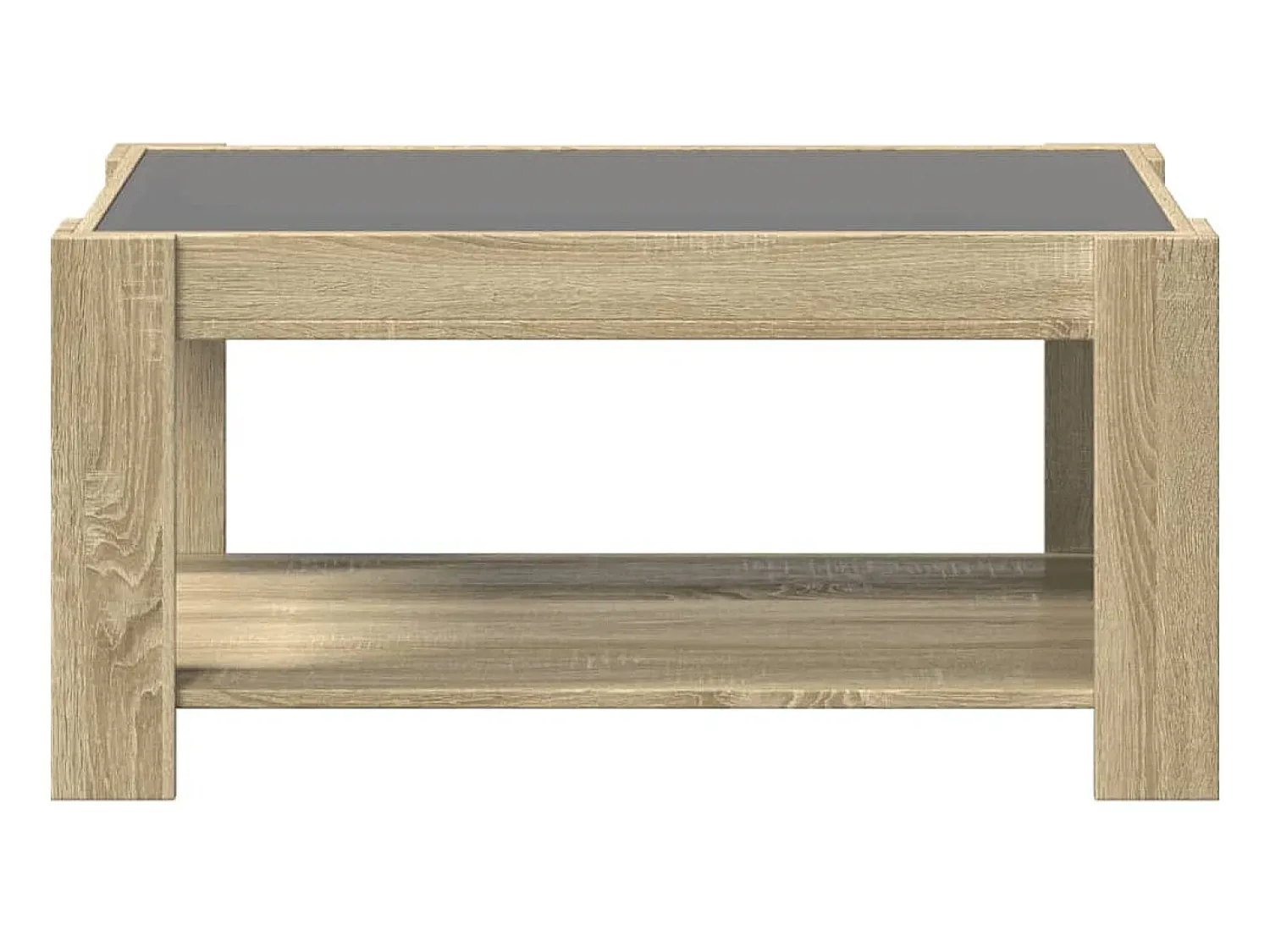 Mesa De Centro| Mesa de centro | Mesa de apoio c/ LEDs 93x53x45 cm madeira processada Castanho