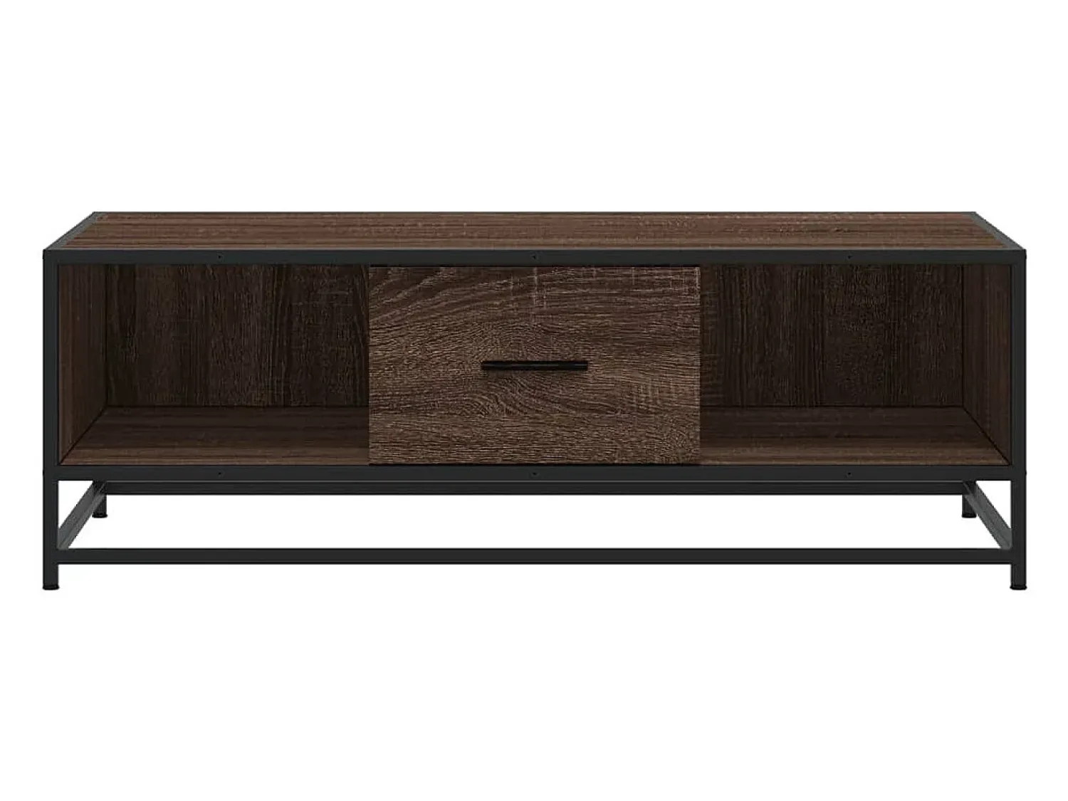 Mesa De Centro| Mesa de centro | Mesa de apoio 100x57x35 cm deriv. madeira/metal carvalho Castanho