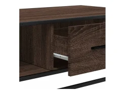Mesa De Centro| Mesa de centro | Mesa de apoio 100x57x35 cm deriv. madeira/metal carvalho Castanho