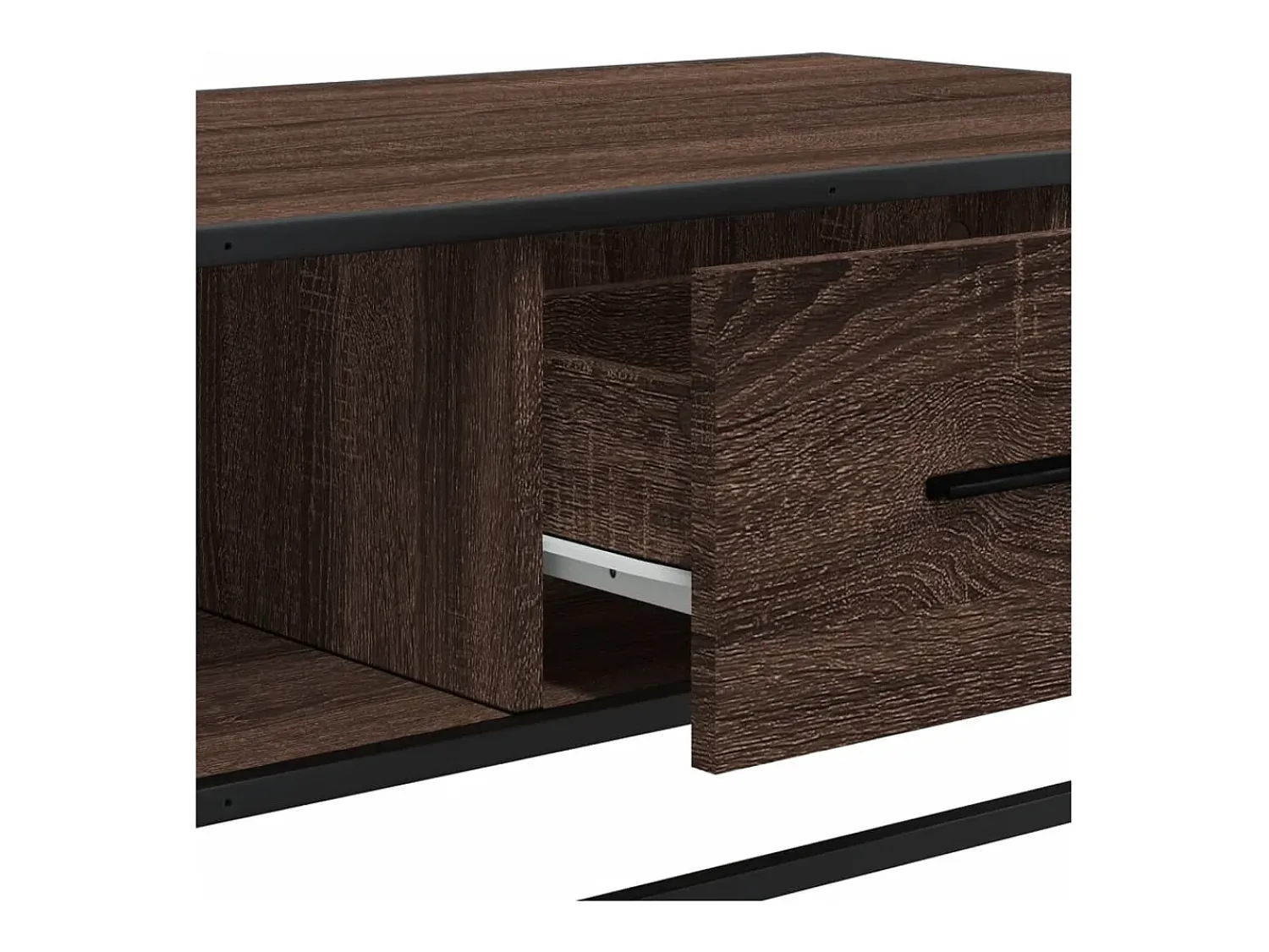 Mesa De Centro| Mesa de centro | Mesa de apoio 100x57x35 cm deriv. madeira/metal carvalho Castanho