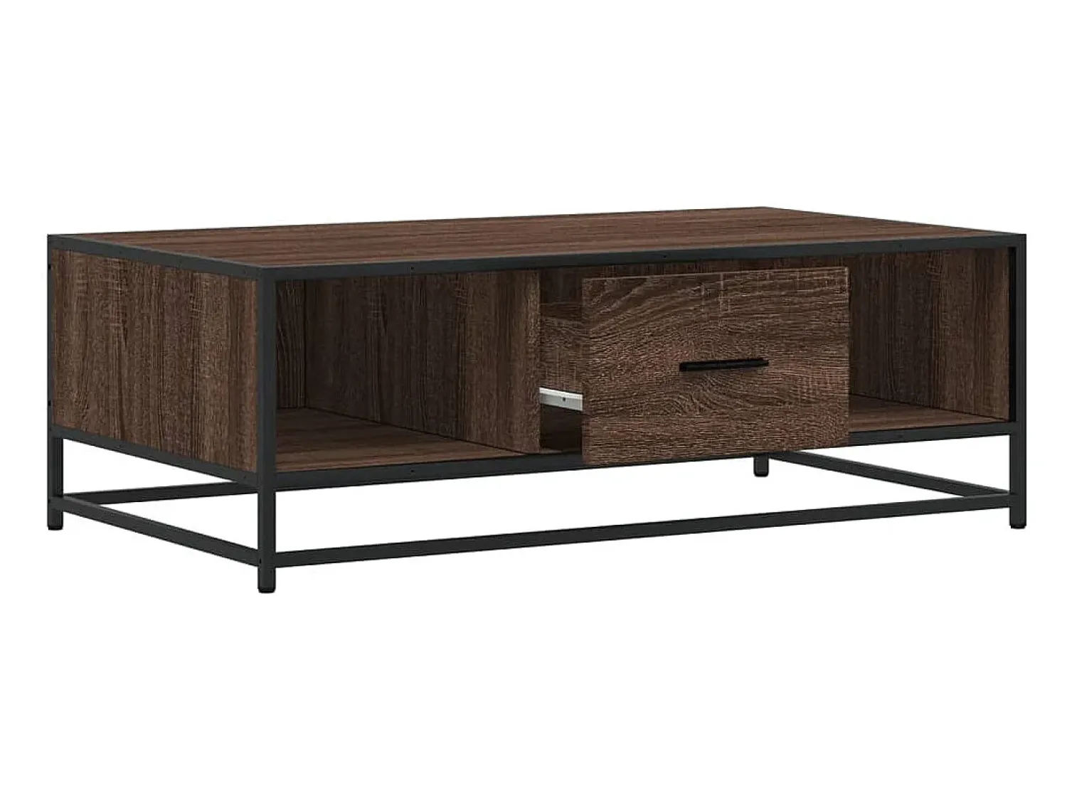 Mesa De Centro| Mesa de centro | Mesa de apoio 100x57x35 cm deriv. madeira/metal carvalho Castanho