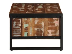 Mesa De Centro* Mesa de centro | Mesa de apoio 90x50x36 cm madeira maciça recuperada Multicor