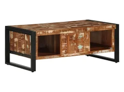Mesa De Centro* Mesa de centro | Mesa de apoio 90x50x36 cm madeira maciça recuperada Multicor