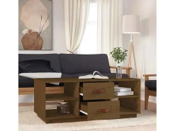 Mesa De Centro| Mesa de centro | Mesa de apoio 100x50x41 cm pinho maciço mel Castanho