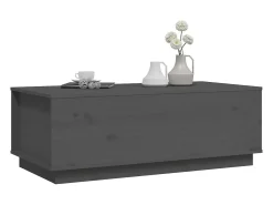Mesa de centro | Mesa de apoio 100x50x35 cm pinho maciço cinza Cinzento