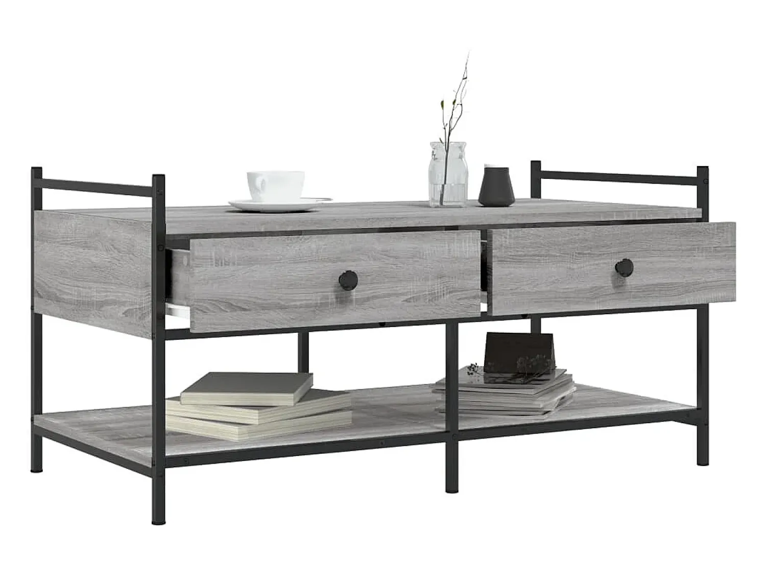 Mesa de centro | Mesa de apoio 99x50x50 cm derivados de madeira sonoma^ Mesa De Centro