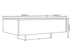 Mesa De Centro* Mesa de centro | Mesa de apoio 85x55x31 cm derivados de madeira carvalho fumado Castanho