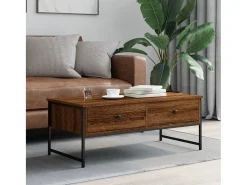 Best Mesa de centro | Mesa de apoio 101x49x39.5 cm derivados madeira carvalho Castanho