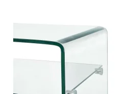 New Mesa de centro | Mesa de apoio 98x45x31 cm vidro temperado Transparente