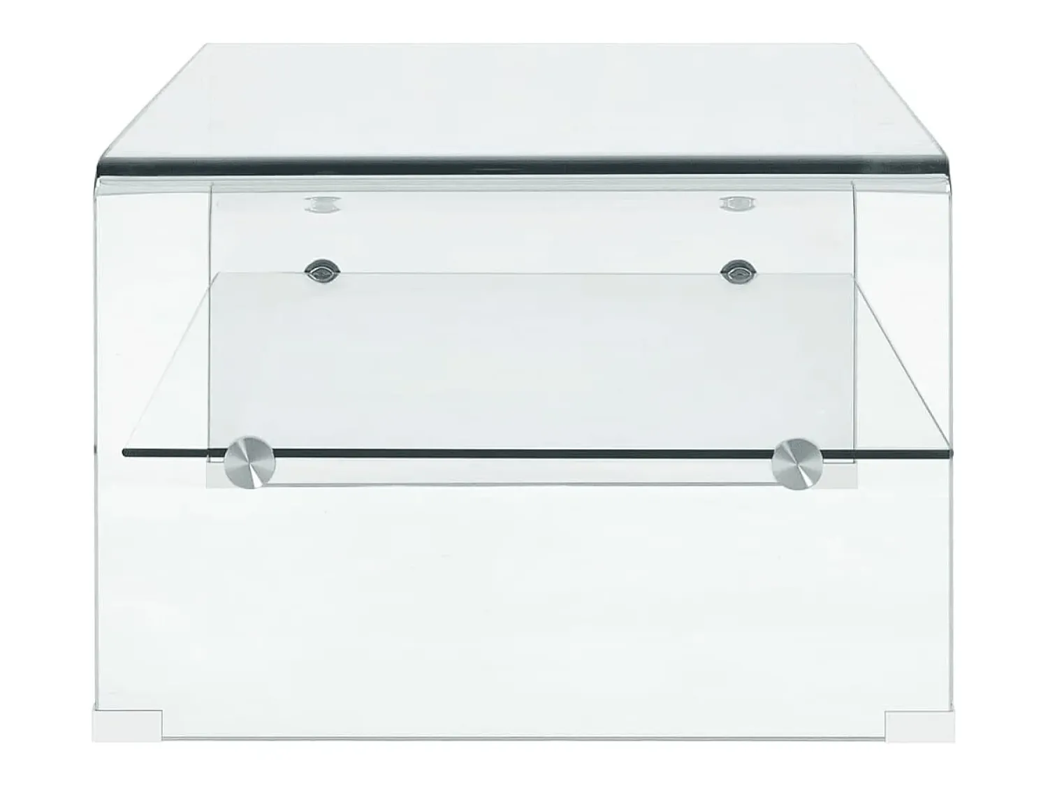 New Mesa de centro | Mesa de apoio 98x45x31 cm vidro temperado Transparente