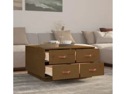 Mesa de centro | Mesa de apoio 80x80x45 cm pinho maciço mel^ Mesa De Centro