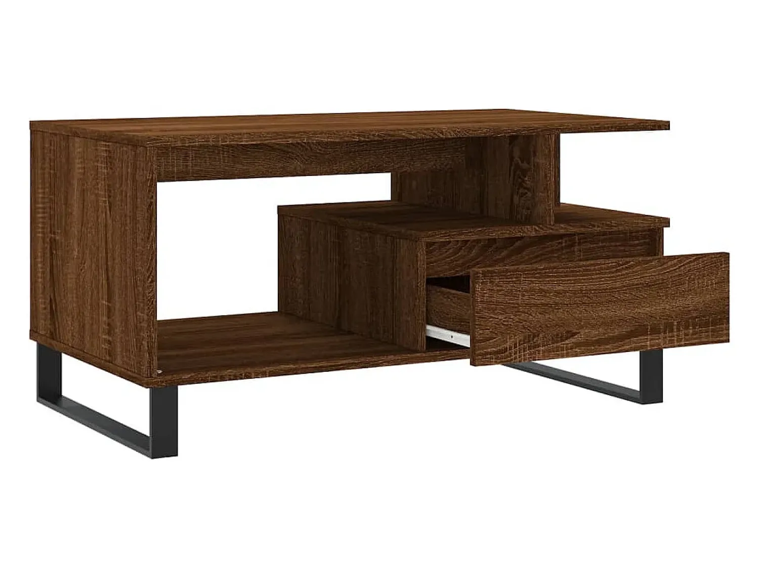 Mesa de centro | Mesa de apoio 90x49x45 cm derivados de madeira carvalho^ Mesa De Centro