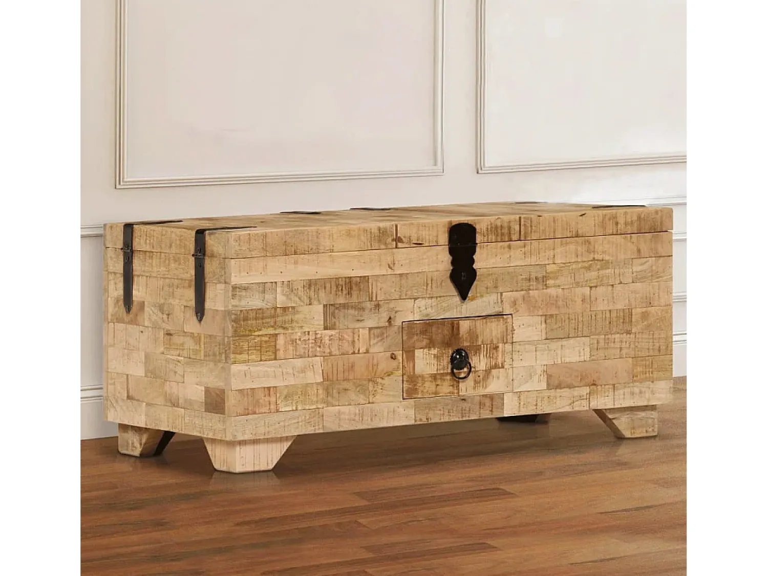 Mesa De Centro| Mesa de centro | Mesa de apoio madeira de mangueira maciça 80x40x35 cm Castanho
