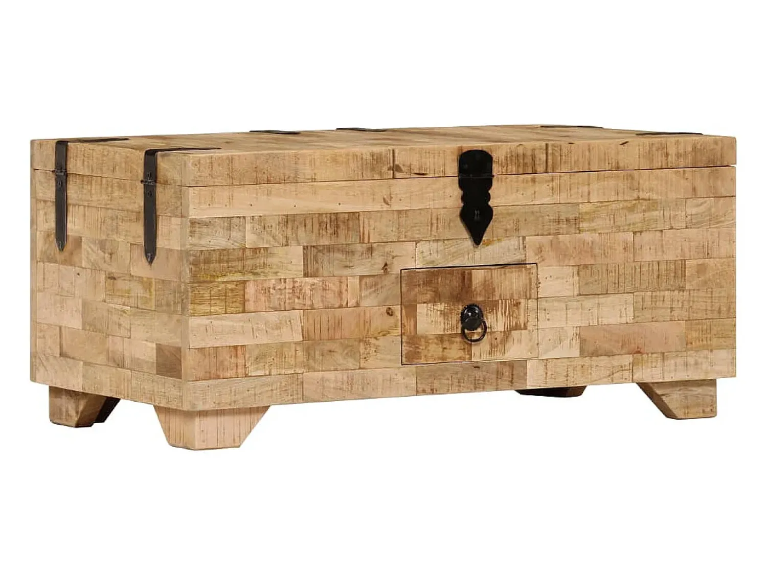 Mesa De Centro| Mesa de centro | Mesa de apoio madeira de mangueira maciça 80x40x35 cm Castanho