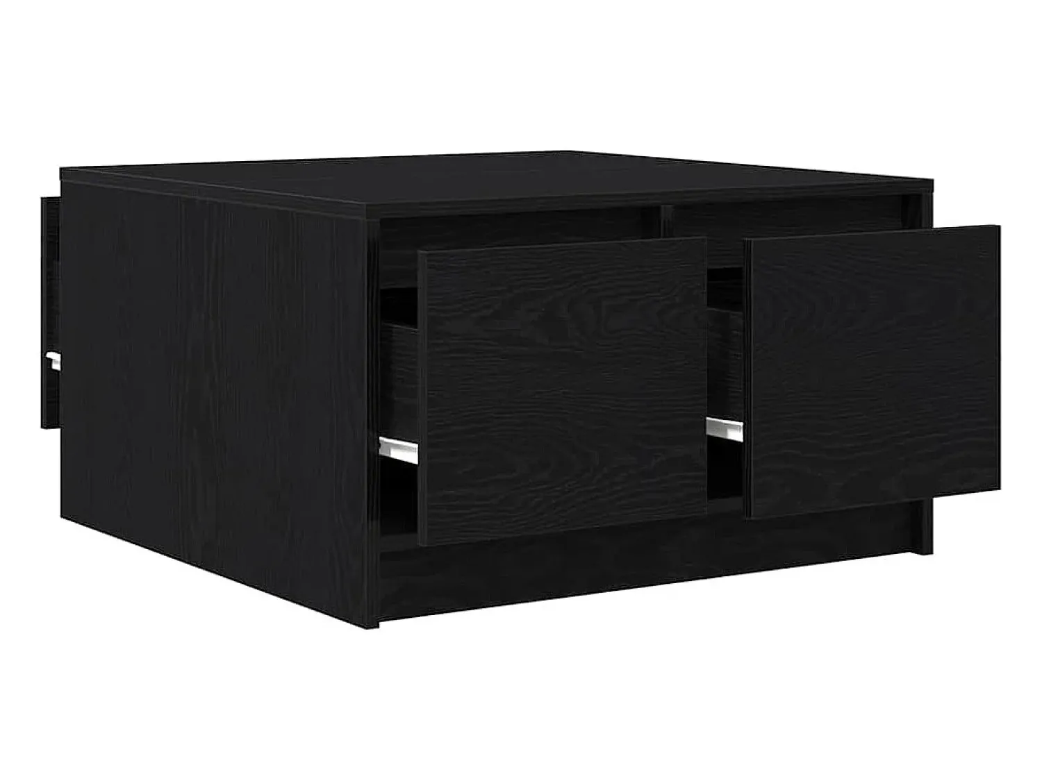 Hot Mesa de centro | Mesa de apoio com gavetas 70.5x70x40 cm carvalho Preto