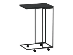 New Mesa de centro | Mesa de apoio c/ rodas 40x30x63.5cm derivados de madeira preta Preto