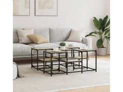 Mesa de centro | Mesa de apoio 91x91x40 cm derivados de madeira carvalho sonoma^ Mesa De Centro