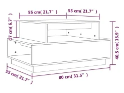 Mesa De Centro| Mesa de centro | Mesa de apoio 80x55x40.5 cm madeira de pinho maciça Branco