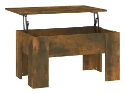 Mesa De Centro| Mesa de centro | Mesa de apoio 79x49x41 cm madeira processada carvalho fumado Castanho