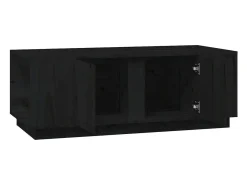 Mesa De Centro* Mesa de centro | Mesa de apoio 110x50x40 cm madeira de pinho maciça Preto
