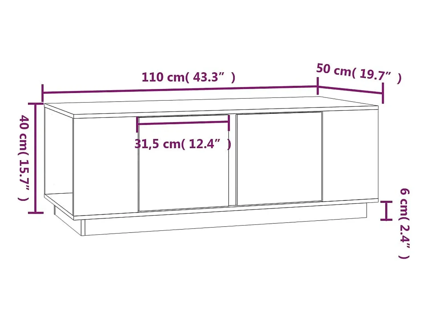 Mesa De Centro* Mesa de centro | Mesa de apoio 110x50x40 cm madeira de pinho maciça Preto