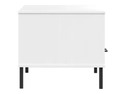 Outlet Mesa de centro | Mesa de apoio com pernas de metal madeira maciça OSLO Branco