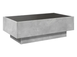 Discount Mesa de centro | Mesa de apoio c/ LEDs 90x50x30 cm derivados de madeira Cinzento