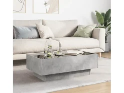 Discount Mesa de centro | Mesa de apoio c/ LEDs 90x50x30 cm derivados de madeira Cinzento
