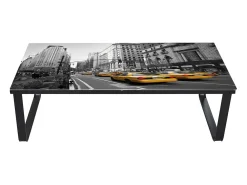 Mesa De Centro* Mesa de centro | Mesa de apoio | Mesa de café com tampo retangular em vidro Multicor
