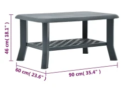 Online Mesa de centro | Mesa de apoio 90x60x46 cm plástico Verde