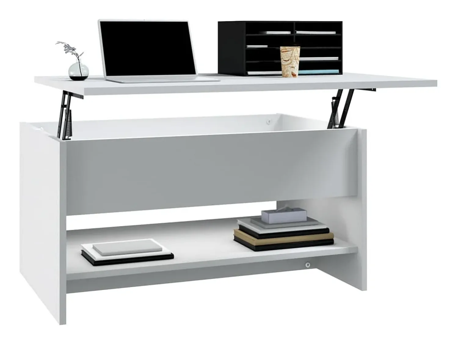 Mesa De Centro| Mesa de centro | Mesa de apoio 80x50x40 cm derivados de madeira Branco