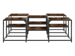 Mesa de centro | Mesa de apoio 121x121x40 cm derivados madeira carvalho fumado^ Mesa De Centro