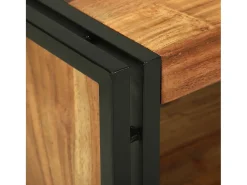 Mesa De Centro* Mesa de centro | Mesa de apoio | Mesa de café 90x50x38 cm Madeira de acácia maciça Castanho