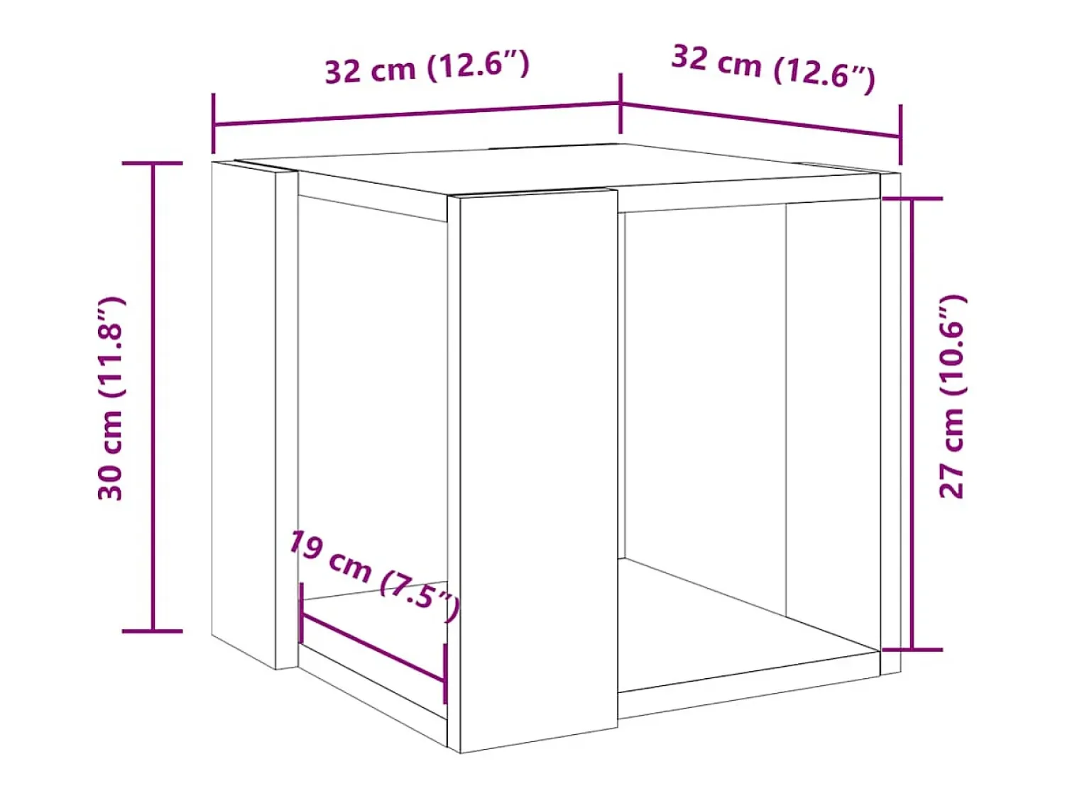 Mesa De Centro* Mesa de centro | Mesa de apoio 32x32x30 cm derivados de madeira Branco
